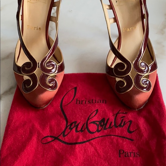Christian Louboutin satin sling back heels size 40 - Picture 6 of 6